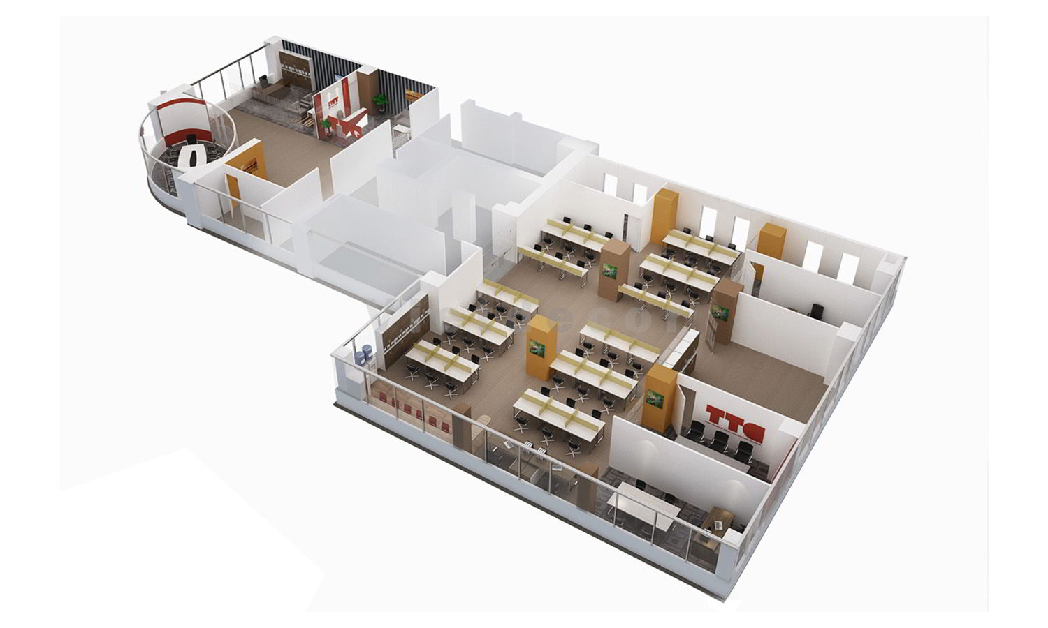 15 thiết kế mặt bằng bố trí nội thất văn phòng đẹp nên tham khảo